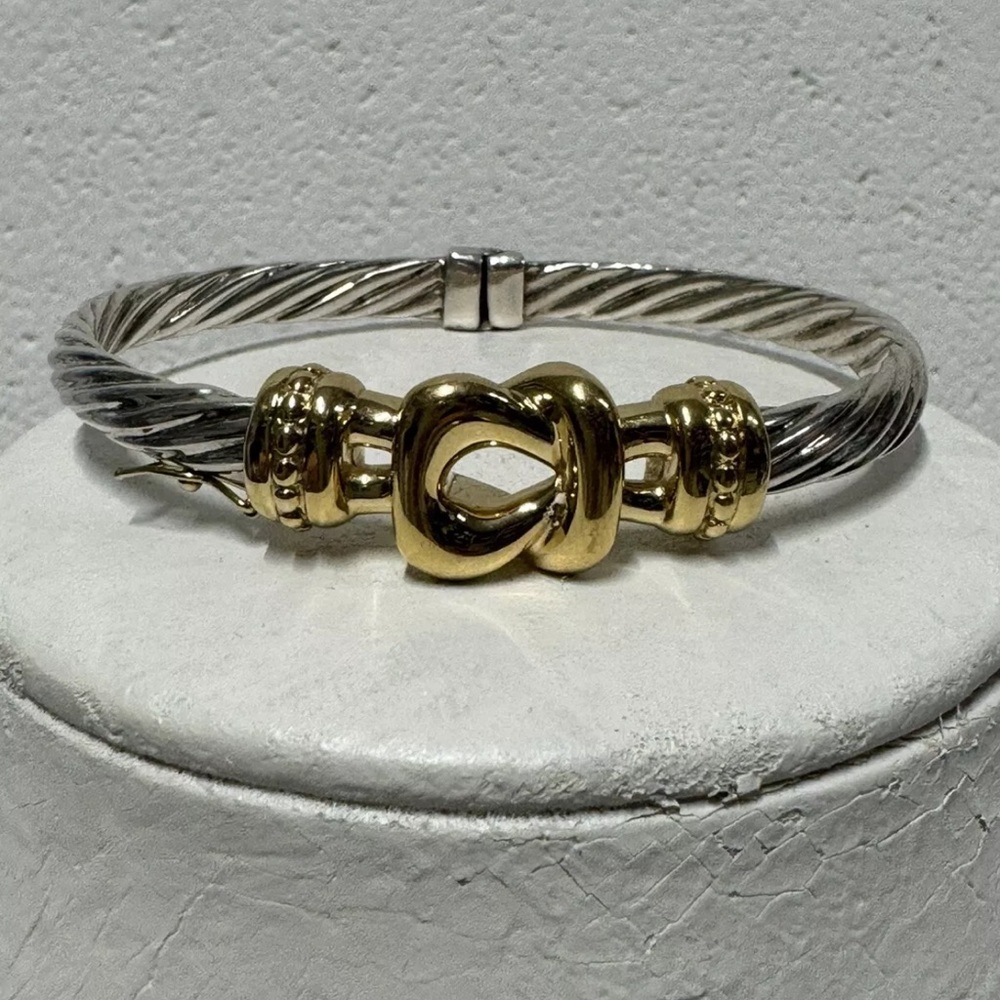 JTL Beautiful 14k Gold & Sterling Signed  JTL Israel Cable Bracelet beautiful!!!